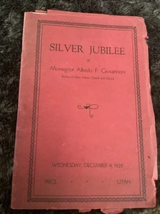 Silber Jubiläum Monsignore Alfredo F Giovannoni 1929 Nortre Dame Kirche Schule - Bild 1 von 6