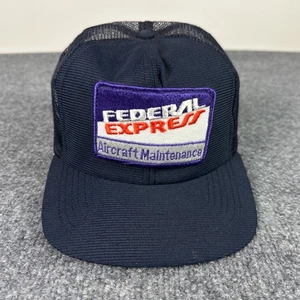 Vintage Aircraft Maintenance Trucker Hat Blue Snapback Patch Mesh Halloween - Picture 1 of 11
