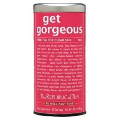 obtener magnífico té, The Republic of Tea 36 bolsas de té rojo rooibos té para piel clara Foto 1 de 2