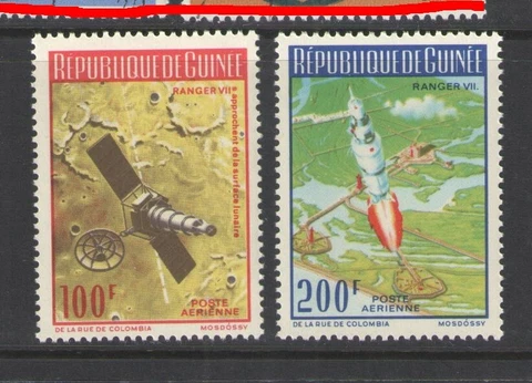 1965 GUINEA Scott C78-79 { SPACE } COMPLETE SET MNH Cover