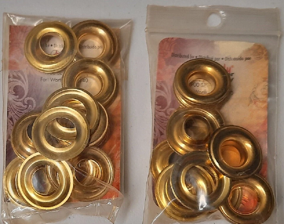 2 -10/pk of Grommets 3/8" (1 cm) #2 Solid Brass - Tandy Leather - FREE SHIPPING! - Image 1 of 1