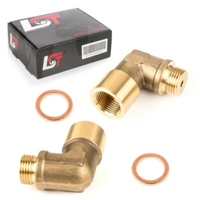2x Sonda Lambda Catalizzatore Prolunga Anello Guarnizione 90° Ottone per Saab - Immagine 1 di 4