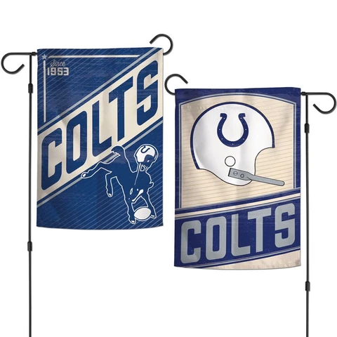 New NFL Indianapolis Colts Classic Retro Logo 2 Sided 12.5 X 18" Garden Flag Cover