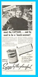 1938 COCOMALTO energy drink STAMPA ANNUNCIO salute cibo calcio ciarlataneria vintage - Foto 1 di 3