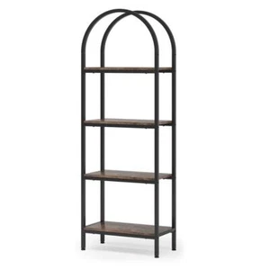 Tribesigns Bookcase 71"x24"x12" Brown Wood 4-Shelf Standard Open Back Indoor - Picture 1 of 5