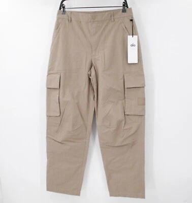 Nuevo con etiquetas Pantalones Alo Yoga Hombres 30R Carga Ripstop Pantalón Pierna Recta Calce Clásico Grava Foto 1 de 4