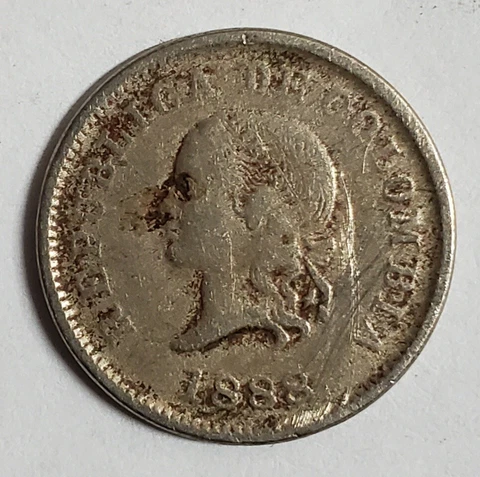 1888 COLUMBIA 5 CENTAVOS COIN Cover