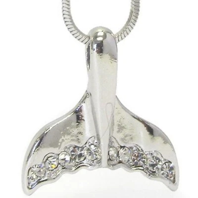 Collar colgante cola de ballena cristal oro blanco Foto 1 de 4