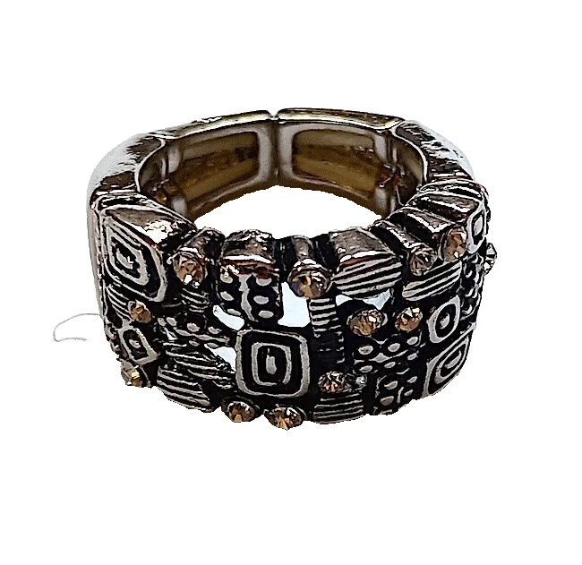 Anillo elástico - Símbolos de eternidad, pedrería, se adapta a tallas de anillo de 6 a 8 Foto 1 de 1