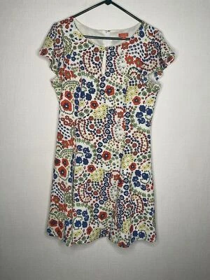 Modcloth Flirty Flair A-Line Crepe Mini Cottagecore Bloomcore Dress Women Size L - Image 1 of 4