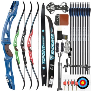 ILF Archery Recurve Bow Set 18-44lbs Arrows 66" 68" 70" Aluminum Shooting RH LH - Picture 1 of 29