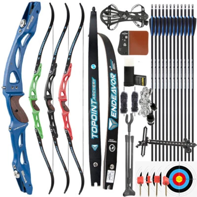 ILF Archery Recurve Bow Set 18-44lbs Arrows 66" 68" 70"  Aluminum Shooting RH LH - Image 1 of 4
