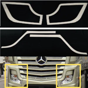 EDELSTAHL SCHEINWERFER ZIERLEISTEN für MERCEDES ACTROS L 1845 / MP4 - MP5 4-tlg - Picture 1 of 2