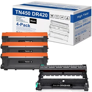 Lotto 3 toner TN450 + 1 batteria DR420 per Brother Konica Minolta HL-2270DW TN420 - Foto 1 di 19