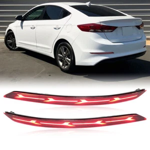 2x LED Rear Bumper Reflector Tail Brake Light Lamp For Hyundai Elantra 2017-2020 - Picture 1 of 17