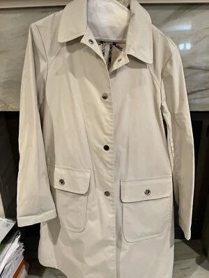 Larry Levine Sport Mujer Impermeable Chaqueta de Lluvia Abrigo Beige Cremallera Talla Pequeña Foto 1 de 4