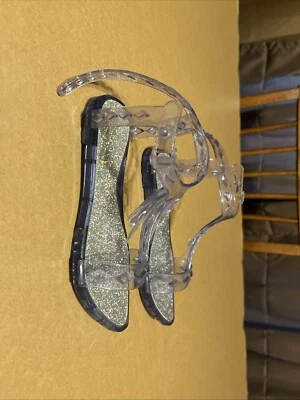 Disney Frozen Elsa Zapatos Niñas Sandalia Halloween Disfraz Vestir, Aproximadamente Talla 10 Foto 1 de 3