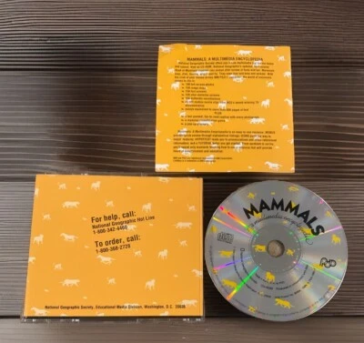 Mammals: A Multimedia Encyclopedia CD-Rom National Geographic Original Case IBM - Image 1 of 4