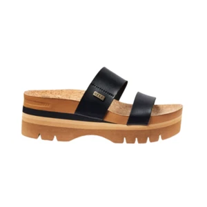 Sandalia plataforma cuero vegano negro REEF Cushion Vista Hi 2.5 para mujer talla 9 - Imagen 1 de 5