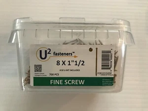 700 pieces U2 Fasteners #8 x 1-1/2" Fine Screws, Trim NEW - Picture 1 of 2