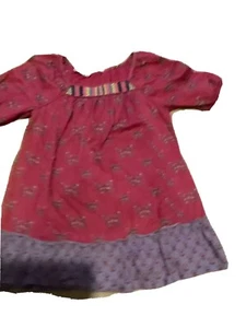 Girls Monsoon Tunic Top Age 8-9 Fully Lined Pink with Butterflies - Picture 1 of 2