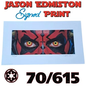 Star Wars Zabrak Guerriero Sith Maul Jason Edmiston Firmato Limitato 9" x 5" 70/615 - Foto 1 di 7
