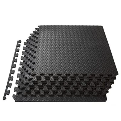 1/2" Thick Exercise Mat EVA Foam Interlocking Tiles (Black, 24 Square Feet) - Image 1 of 4