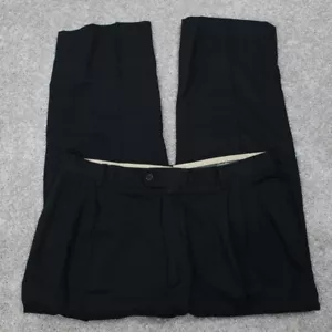 Zanella Casper Dress Pants Mens 40 Black Pleated Straight Leg w/ 25" inseam - Picture 1 of 11