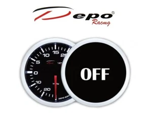 DEPO RACING DIGITAL BOOST GAUGE from -1 up to 2bar 52mm SMOKED LENS WS-W5201B - Picture 1 of 2