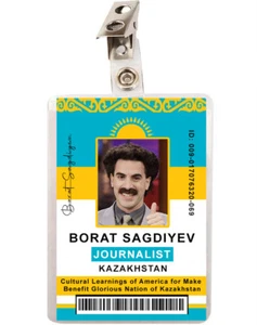 Borat Journalist ID Badge Cosplay Costume Name Tag Prop - Picture 1 of 2