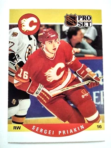 1990-91 Pro Set #594 Sergei Priakin Rookie RC Calgary Flames - Picture 1 of 9