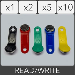 RW1990 iButton Read/Write Key Fob Access Key DS1990A Compatible - 5 Colours - Picture 1 of 7