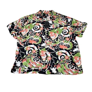Ed Hardy Japan Dragon Button Front Short Sleeve Shirt Casual Men's Size XXL 2XL - Picture 1 of 8