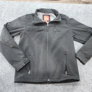 IZOD Jacket Men M Full Zip Black Polyester Nylon Fleece Lining Rain Replant - Picture 1 of 17