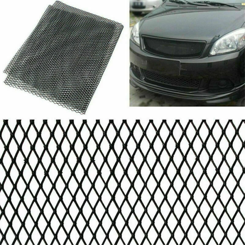 100×33cm Black Aluminium Racing Grille Mesh Vent Car Tuning Grill 3mm* 6mm Mesh - Imagem 1 de 4