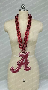 New NCAA ALABAMA CRIMSON TIDE Big Fan Chain RED Necklace with Foam LOGO - Picture 1 of 3