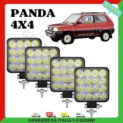 FARETTI FARI LUCI A LED DA PER AUTO 12V VOLT FUORISTRADA FIAT PANDA 4X4 141 4WD - Immagine 1 di 4
