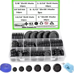 Rubber Grommets Kit,Hincell 63Pcs Double Sided Round Grommet Kit for... - Picture 1 of 7