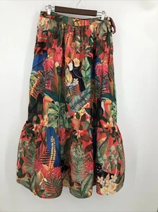 Maxi abito donna Rachel Zoe Tropical grande tucano nero pantera giungla colorato - Foto 1 di 11