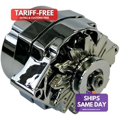 Proform 66445N, One Fits 70-Amp Chrome Alternator Fits 73-86 Gm Performance Part - Image 1 of 4