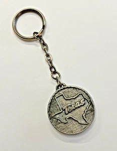 Texas Longhorn Cow Key Fob Keychain Pewter Lone Star State - Picture 1 of 6