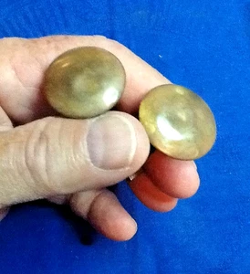 ANTIGUO PAR DE PERILLAS DE LATÓN PARA MUEBLES 1" 110625B - Imagen 1 de 8