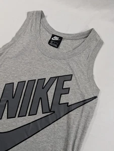 Nike Tank Shirt Medium Adult Gray Graphic Swoosh Sleeveless Athletic Tee Mens  - Picture 1 of 7