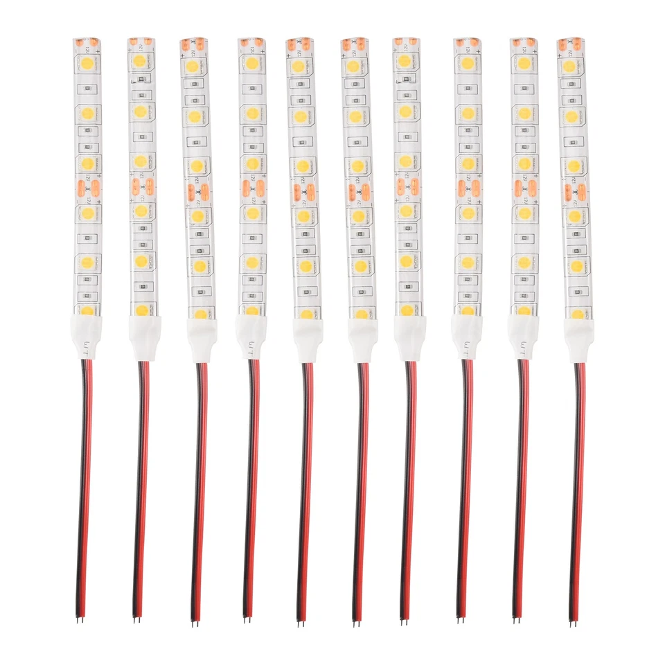 10Pcs 10Cm  Warm White 5050 Led Strip Lights Dc 12V Caravan Boat Car C8U56605 - Image 1 of 4