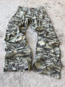 VTG Avant Garde If Six Was Nine  Military Cargo Baggy Camo Jeans 90s - Picture 1 of 7