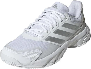 Size 6 - adidas CourtJam Control 3 White Silver Metallic W - Picture 1 of 5