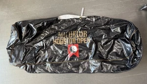 Vintage 80s Michelob Houston Open Players Leather Golf Bag Cover  - Picture 1 of 8