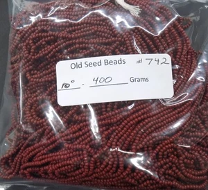 GROSSPACKUNG GROSSHANDEL Vintage 10/0 dunkelbraune kleine Perlen afrikanischer Handel 400 GM #742 - Bild 1 von 2