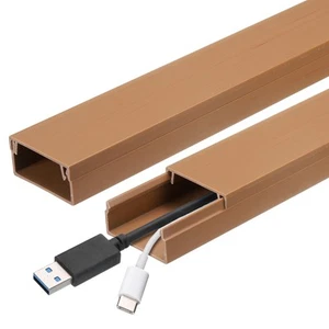 10pcs Cord Hider Wall 15inx1.18inx0.6in Cable Cover Adhesive Wire Hider,Brown - Afbeelding 1 van 6