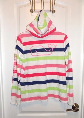 VINEYARD VINES Mujer Ballena Blanco Verde Azul Rosa Rayas Sudadera con Capucha Camiseta Mediana Foto 1 de 4